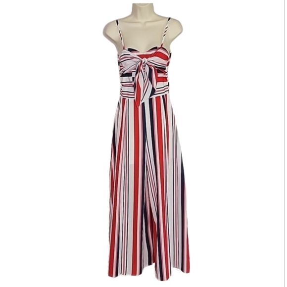 L'ATISTE Pants - L'ATISTE Wide Leg Jumpsuit Patriotic Red Multi Size S
